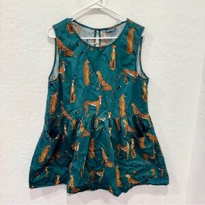 Modcloth Teal and Orange Cheetah Print Mini Dress